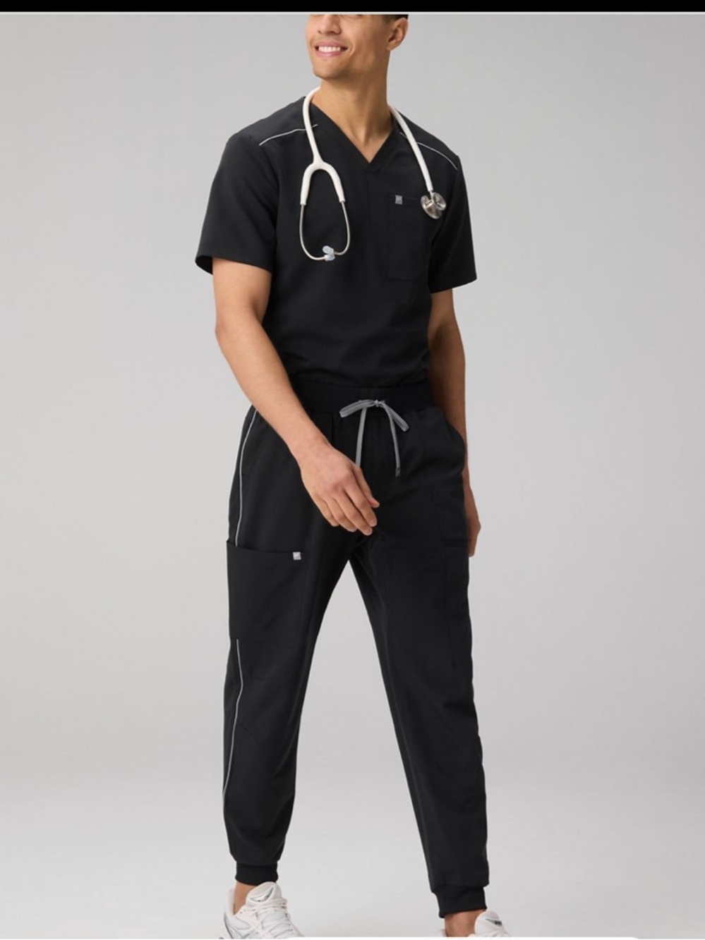 Fabletics Men’s All-Shift Scrub Jogger Black White Medium Tall MT New